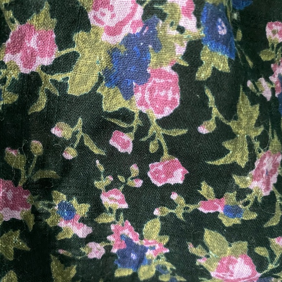 NWT Free People Oversized Black Floral Tie Front Blouse Sz XS - Picture 5 of 10